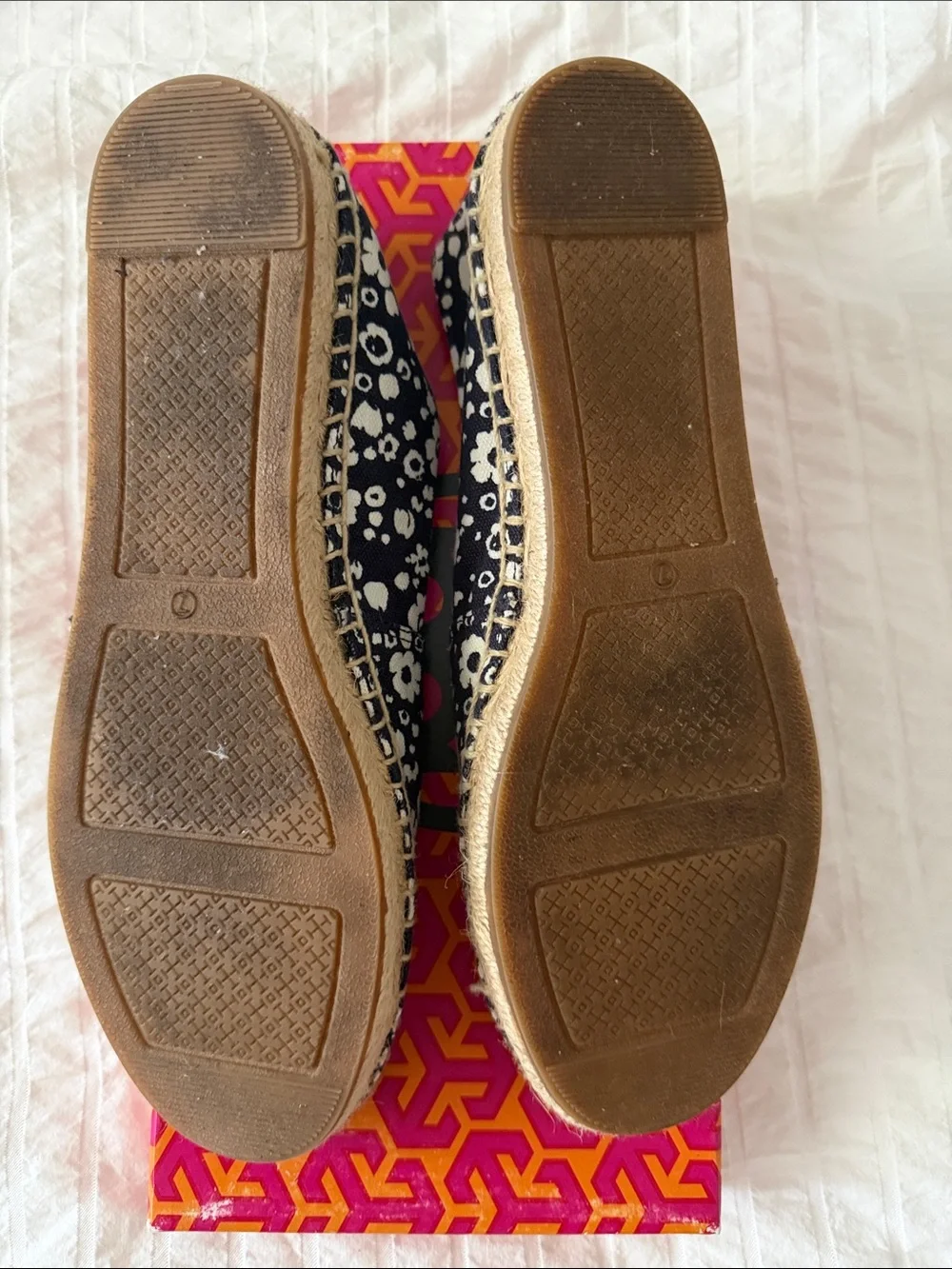 Tory Burch Women’s Floral Slip-On Espadrilles - Navy & White